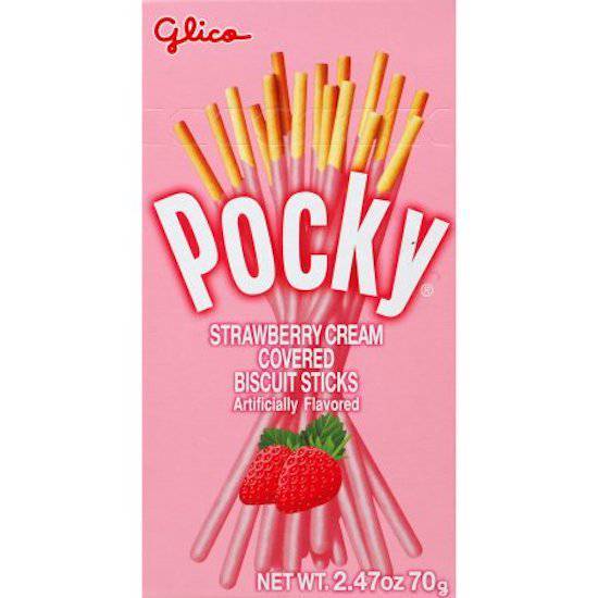 Strawberry Pocky / Pocky à la fraise (33 g) (160 Cals)