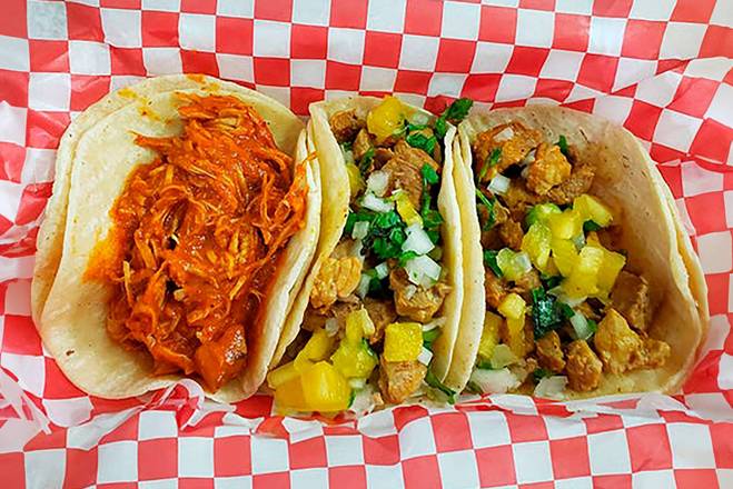 3 Tacos loaded w/Meat or Veggie.