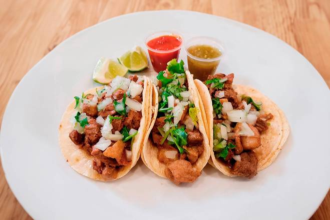 3 Tacos with Chicharron