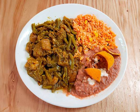 Chicharron with Cactus Verde