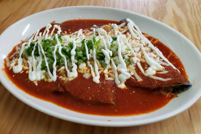 Enchiladas Rojas with chicken