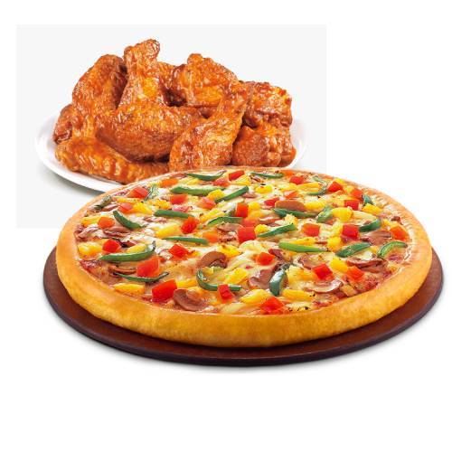 Medium 3 Topping with 12 Wings