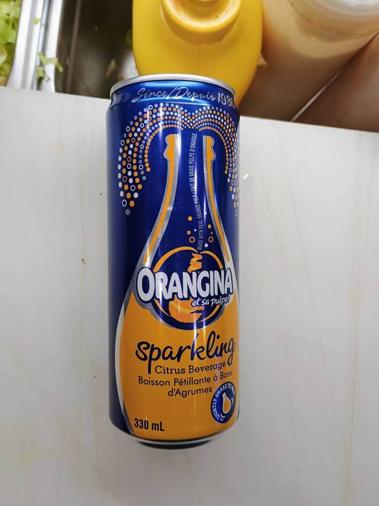 Orangina canette avec sa pulpe