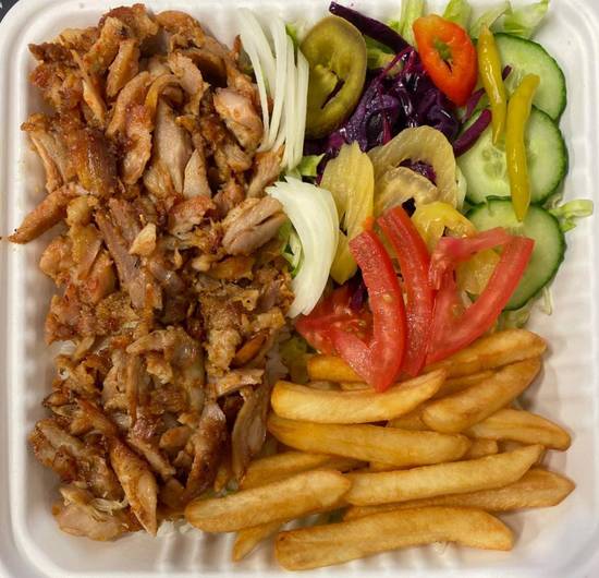 Assiette de shawarma au poulet